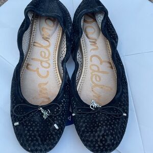 Sam Edelman Black Textured Flats